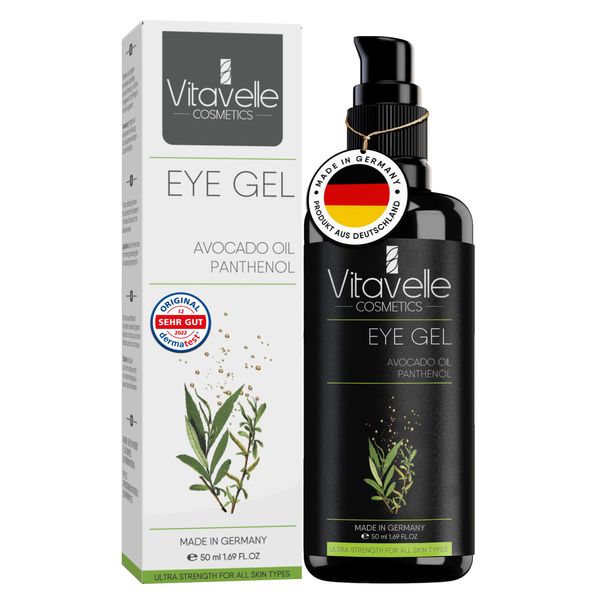 Vitavelle Augengel - Augenringe entfernen mit Avocado Oil und Panthenol Augenserum - Augencreme gegen Falten und Augenringe – Augen Lifting Booster