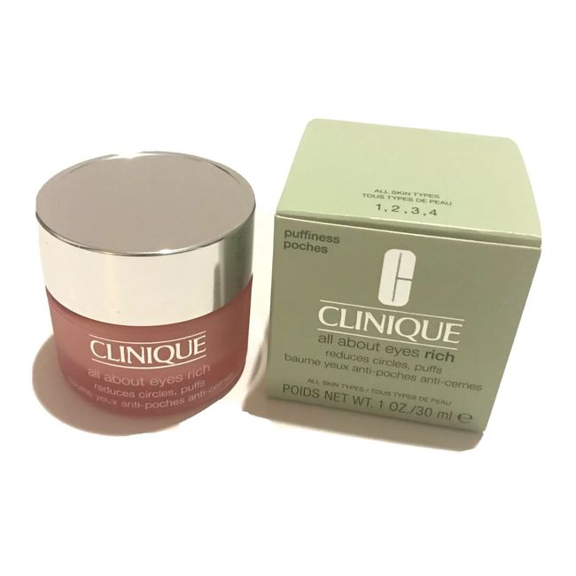 Clinique All About Eyes Rich Reduces Circles Puffs 1oz 30ml All Skin Types NIB