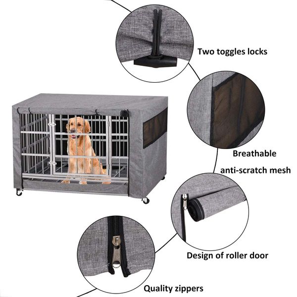 Dog Crate Cover, Dog Cage Cover Durable Windproof Pet Kennel Cover Provided for Dog Cages Wire Dog Crates Indoor Outdoor Protection Fits Most Dog Crate (30 Inch)