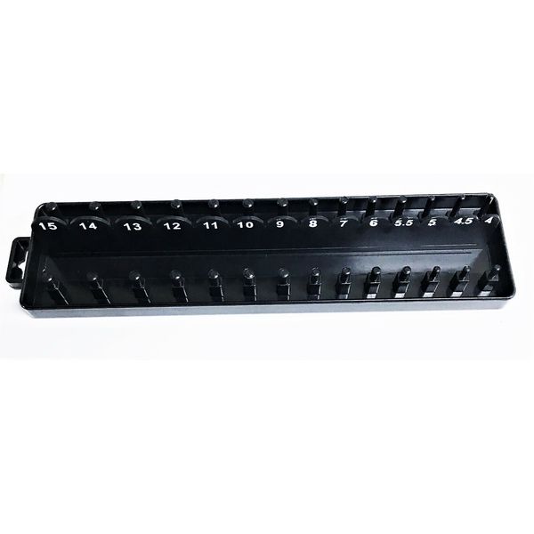 GOLIATH INDUSTRIAL TOOL METRIC 1/4" DRIVE SOCKET TRAY RACK HOLDER FOR 28 SOCKETS