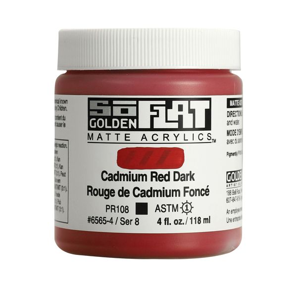 Golden SoFlat Acrylic - Dark Cadmium Red - 118 ML Jar