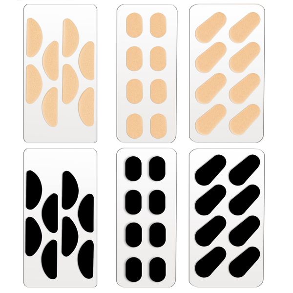 96 Pairs Eyeglass Nose Pads Soft Foam Adhesive Anti-Slip Silicone Glasses Nose Pads Self Adhesive Nose Pads Stickers for Eyeglasses Glasses Sunglasses（Black and Skin Color)