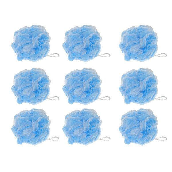Bath Shower Sponge Pouf Loofahs Mesh Scrubber Exfoliate, Cleanse, Soothe Skin ((10-Pack))
