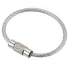 PATIKIL 3.5 Inch Length Wire Keychain Cable, 15 Pack Stainless Steel Key Ring Loop, Silver