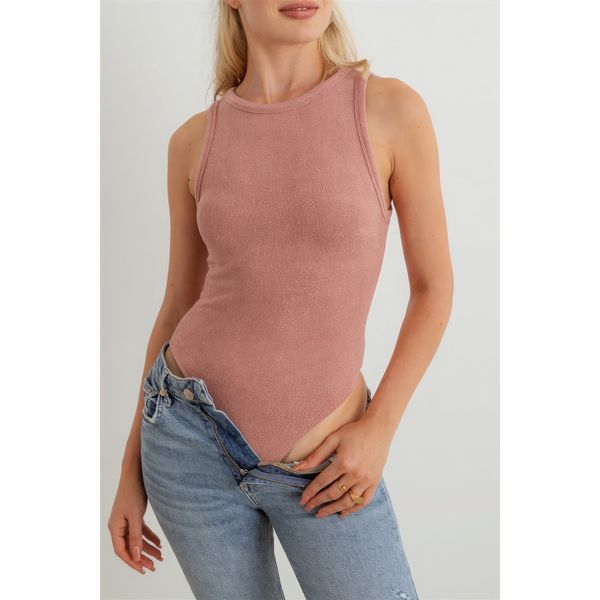 Mauve Knit Sleeveless Bodysuit - L