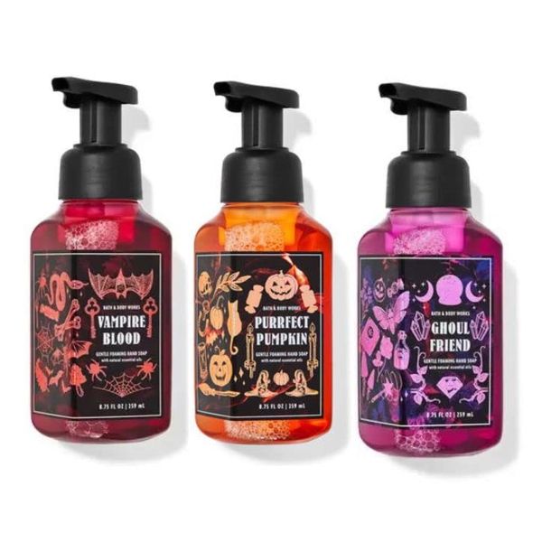 Bath and Body Works Halloween Gentle Foaming Hand Soap Trio - Ghoul Friend, Vampire Blood, Purrfect Pumpkin, 8.75 Fl Oz (Pack of 3)