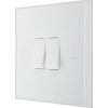 BG Electrical 942-0J Double Light Switch, White Moulded, 2-Way, 10AX