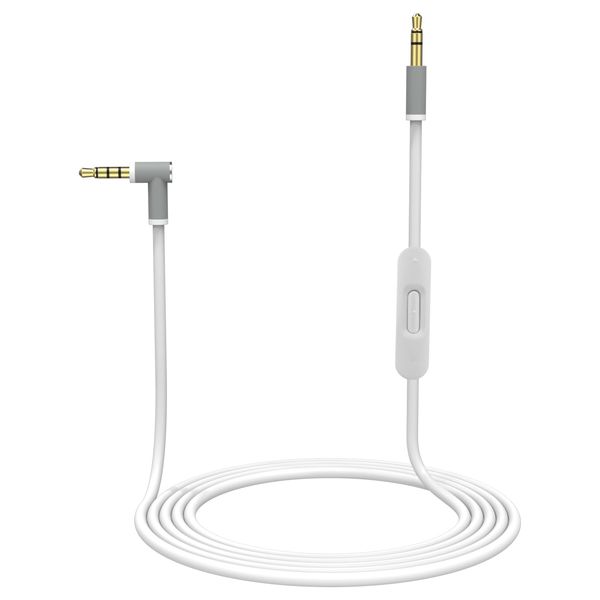 Tobysome Replacement Audio Cable Cord Wire with in-line Microphone and Control Compatible with Solo, Studio, Pro, Detox, Wireless, Mixr, Executive Headphones (White)