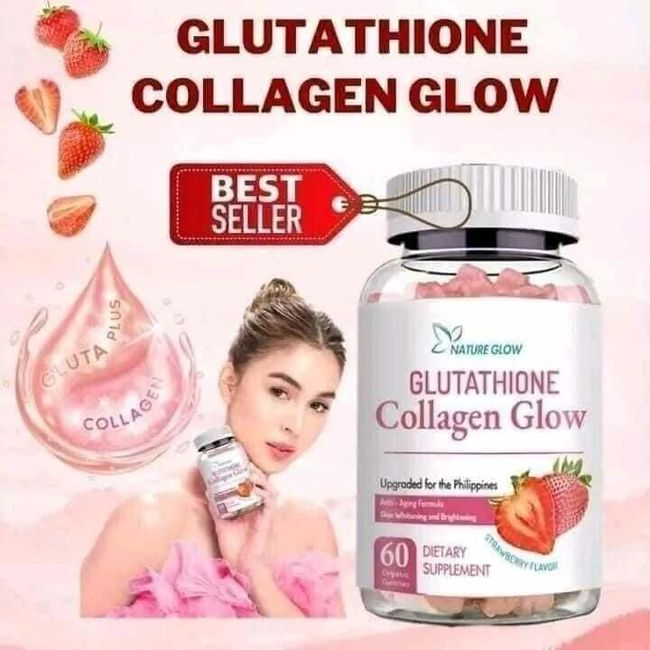 Nature Glow Glutathione Collagen - Strawberry Flavor, 60 Chewable Gummies