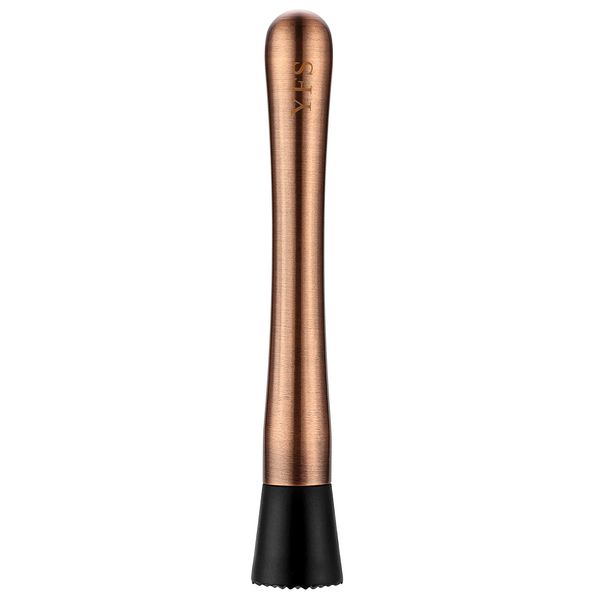 YFS Professional Stainless Steel Cocktail Muddler, Durable Easy to Use Bar Tool, Copper