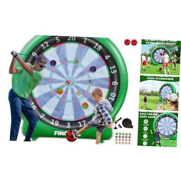 Inflatable 6ft Giant Dartboard, Golf Darts Kick Darts, Soccer & Green Dartboard