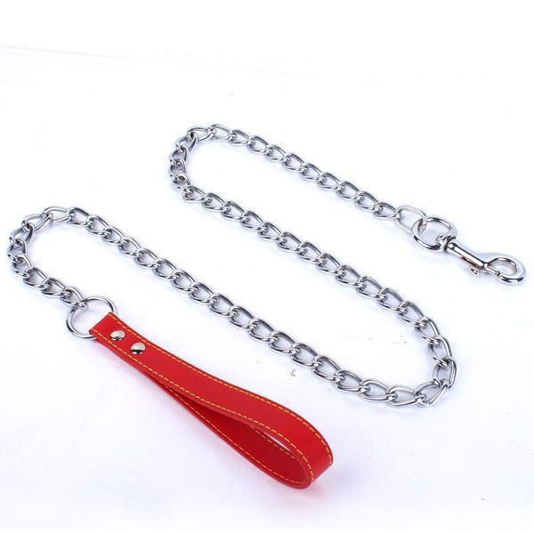 Durable Dog Leash With Anti-Bite Chain - Secure And Stylish Walks For Your Pup! - Red / 2Mmx120Cm