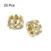 uxcell 25 Pcs Insert Nuts with Knobs M6 x 5mm L x 8mm OD 3D Printing Brass Nuts Female Threaded Inserts Brass Heat Set Insert Embedded Nuts