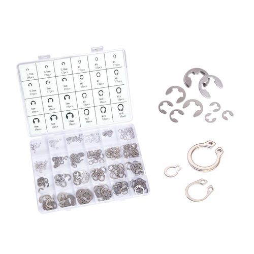 Xjsutkisky 327Pcs E-Clips Circlip Retaining Rings Assortment Set(1.2mm-10mm) and C-Clips External Retaining Rings Snap Rings Assortment Kit Circlip 304 Stainless Steel(M3-M14)，24 Sizes