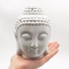 Buddha Head Statue Oil Burner Translucent Ceramic Aromatherapy Diffusers Home Decor (White)