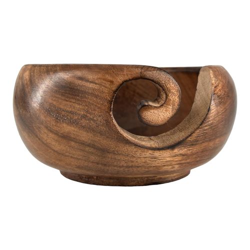 EARTHLY HOME Wooden Yarn Bowl, Knitting Yarn Bowl with Holes Storage Handmade to Prevent Slipping - Yarn Bowl for Gifting, Crocheting and Knitting Accessories