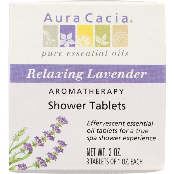 Shower Tablets Relaxing Lavender Aura Cacia 3 Pack Shower Tabs