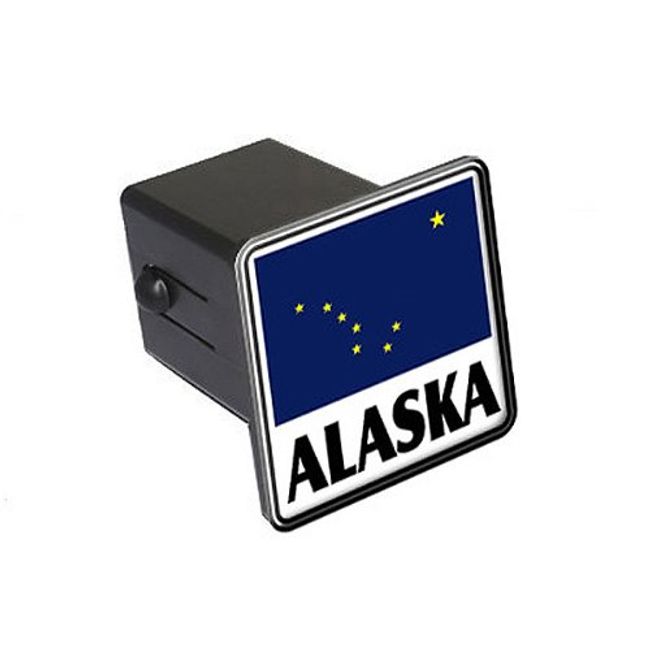 Alaska Flag - 2" Tow Trailer Hitch Cover Plug Insert