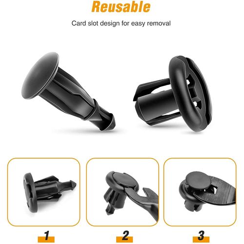 JUTOSU 100pcs 10mm Hole Diameter Clip Auto Rivet Plastic Rivet Trim Clip Retaining Clip Fit For Honda Hole Rivet Fastener Mud Flap Nylon Bumper Fender Clip Fender For Honda Acura Car