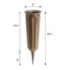 Metallic Bronze Plastic Cemetery Vase