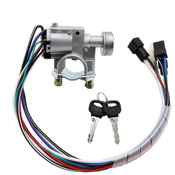 Ignition Starter Switch, Ignition Switch Lock Cylinder with Wire & Keys, Repl...