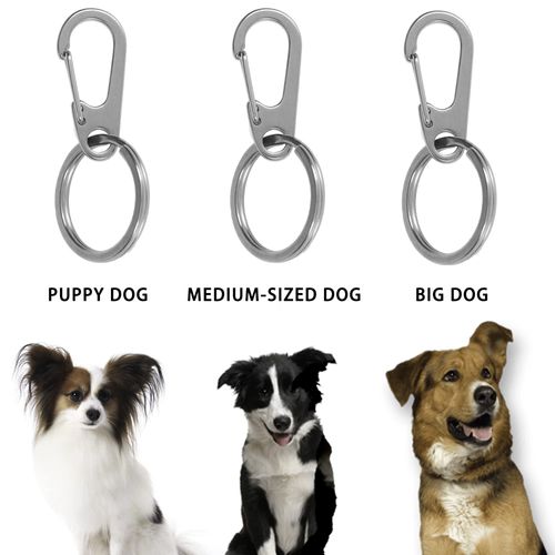 Pet ID Tags, Pet Tag Quick Clips, Dog Tags and Cat Tags Collar Rings, Tag Clips for Collar, ID Tag Holder, Silver, 3 Pack