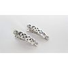 2 extra tiny small silver metal celtic knot alligator hair clip for fine thin (Size: 1.13)