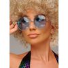 Struts Large 1970s Disco Round Blue Glasses