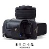 MegaGear MG1954 Ever Ready Genuine Leather Camera Half Case compatible with Sony Alpha 7C - Black