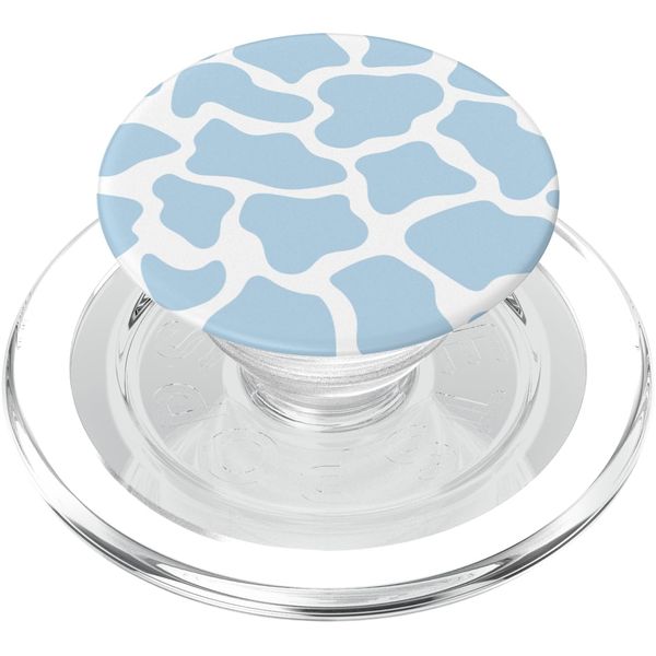 Cow Print Pattern in Light Blue Pastel Blue PopSockets PopGrip for MagSafe