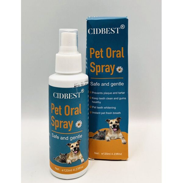 CIDBEST Pet Oral Spray for Dogs Cats Complete Care Safe Gentle 4.23 oz EXP 8/23