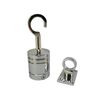 RopeServices UK 28mm Chrome Decking Rope Hook and Eye Plate, Deck Post End Fixing Post Fitting