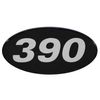 Rinker Boat Raised Decal Emblem | 390 Silver / Black Sticker