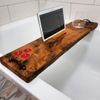 Solid hard wood bath caddy
