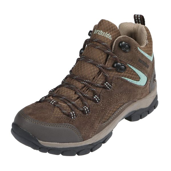 Northside Women's Pioneer Waterproof Hiking Boot, Dark Brown/Sage, 9 Medium US