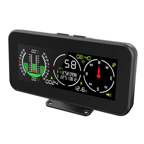MR CARTOOL M60 Car Inclinometer Digital GPS HUD Pitch Angle Slope Meter MPH Speedometer with Compass for Off-Road SUV Vehicles