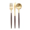 Cutipol GOA Brown Matte Gold 3 Piece Dinner Set (Knife, Fork, Spoon)