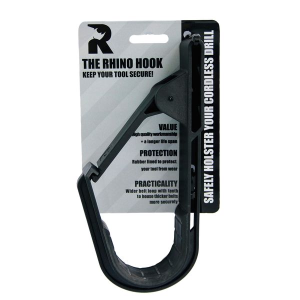 The Rhino Hook ™ Universal Tool Belt and Cordless Drill/Impact Wrench Holder – Holster Alternative to Pouch by Rhino