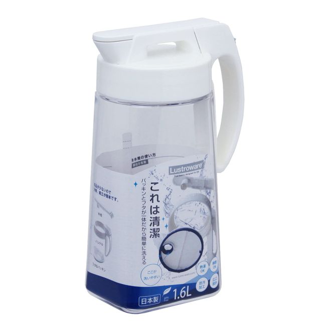 Iwasaki Industries K-1275W Easy Care Pitcher, 0.4 fl oz (1.6 L), White