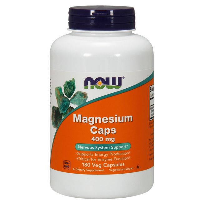 NOW Foods Magnesium, 400 mg, 180 Veg Capsules