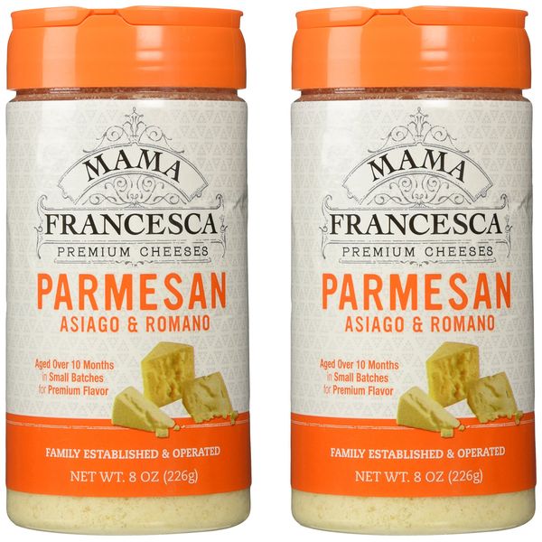 Mama Francesca Parmesan Asiago & Romano Premium Grated Authentic Italian Cheese (2 Pack) Gluten Free