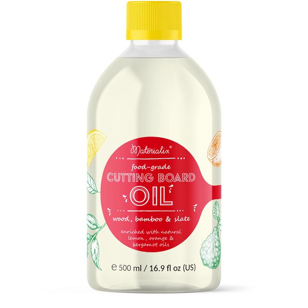 Materialix Cutting Board Oil - lemon, orange & begamot, 500ml (bottle)