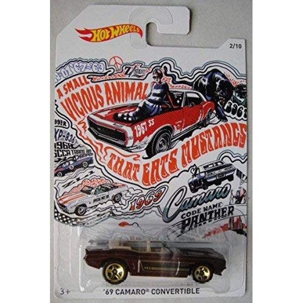 Hot Wheels 1:64 Scale Exclusive, RED '69 Camaro Convertible 2/10