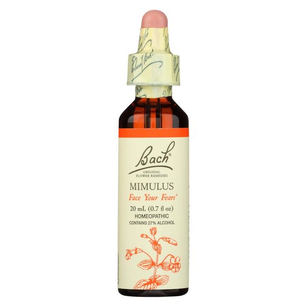 Bach Original Flower Remedies, Mimulus - Face Your Fears - Natural Homeopathic Flower Essence for Emotional Balance - Vegan, Gluten Free, Sugar Free - 20mL Dropper