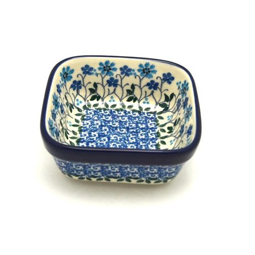 Polish Pottery Ramekin - Square - Georgia Blue