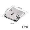 sourcing map Micro SD (TF) Card Socket Holder SMT Surface Mounted Devices Push Type 9 Pin 5pcs