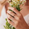 praymos Letter Ring 925 Sterling Silver Stackable Ring Initial Letter Ring Adjustable for Women Girls (H)