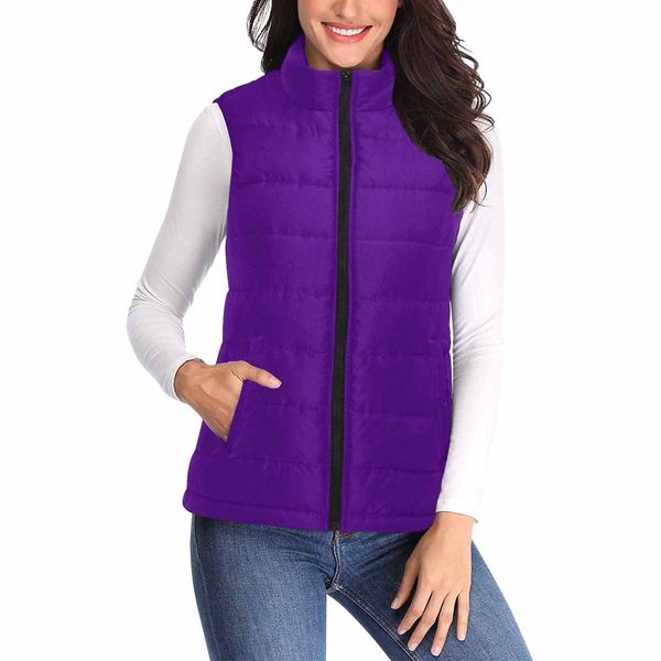 Womens Puffer Vest Jacket - Indigo Purple - XS