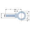 M16 Long Shank Dynamo Eye Bolt Self Colour