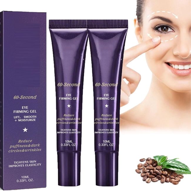 MINGJING 2PCS 60-Second Eye Effects Age-Defying Tinted Firming Gel, 60-Second Eye Effects Firming Gel, 60 Seconds Eye Effects Firming Gel, Reduce Eye Skin Problems ，Wake Up Eye Gel